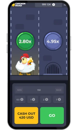 Chicken Road spel med aktiv runda och multiplikatorer