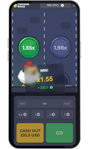 Spel och uttag i Chicken Road