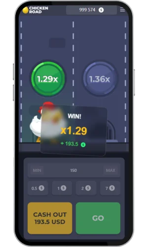 Vinst på x1.29 i Chicken Road