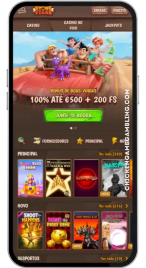 Lobby do casino com Chicken Road disponível