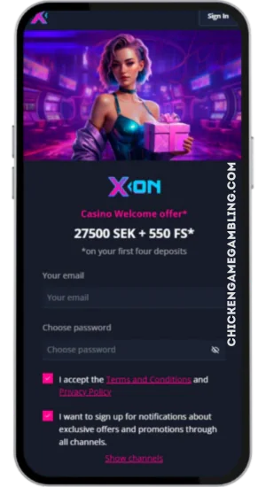 Registreringsformulär på casino