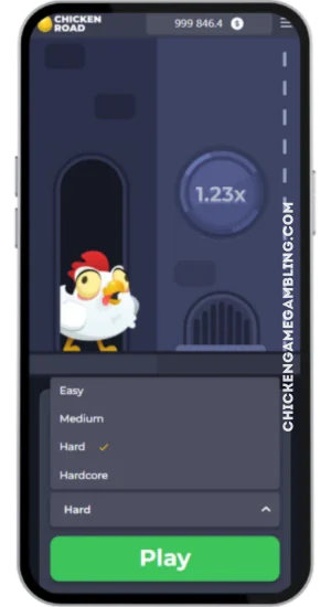 Vælg sværhedsgrad og indsats i Chicken Road