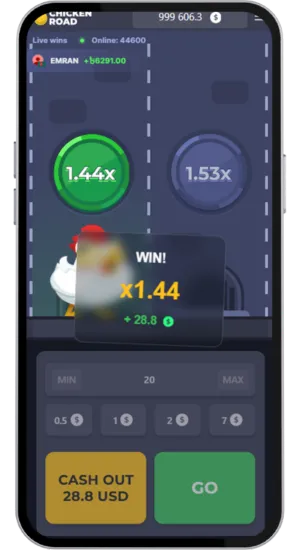 Win achieved at 1.44x multiplier